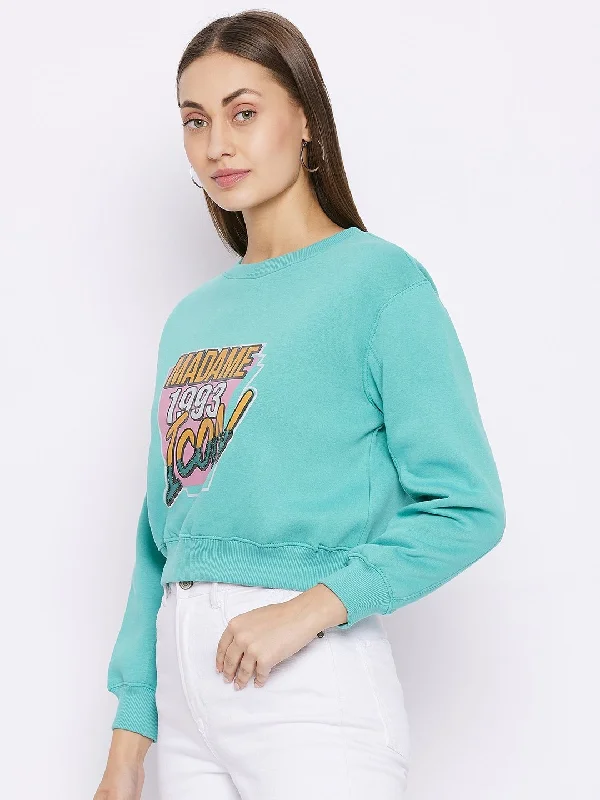 Madame  Aqua Printed Sweat-shirt