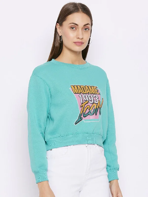 Madame  Aqua Printed Sweat-shirt