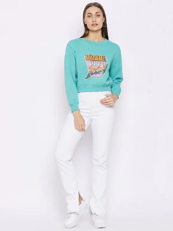 Madame  Aqua Printed Sweat-shirt