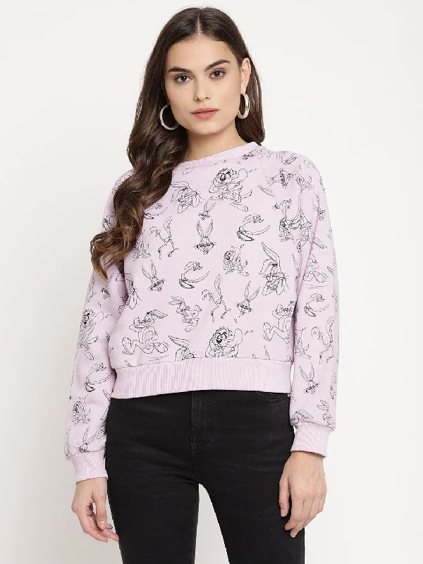 Madame Looney Tune Lilac Disney Crop Sweatshirt