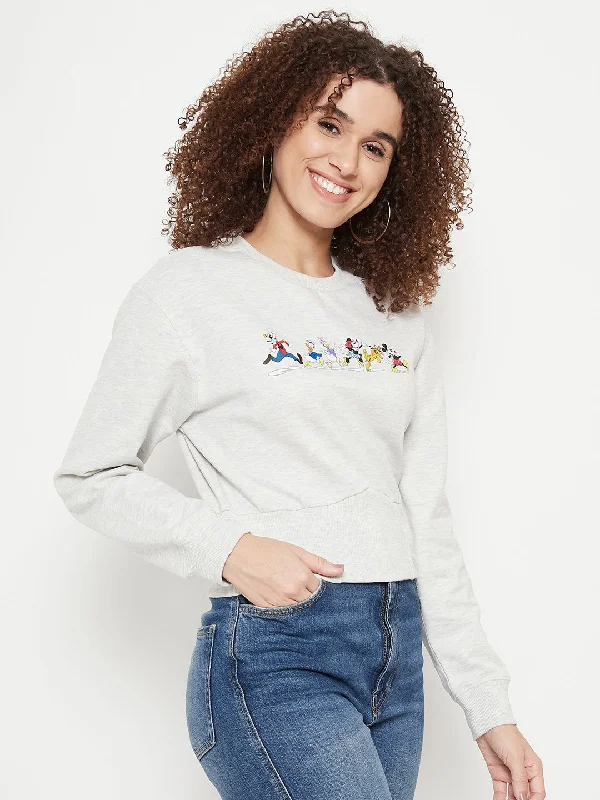 Madame Disney Printed Ecru Sweat-Shirt