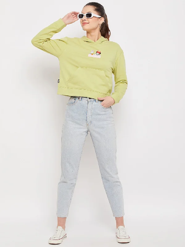 Madame Disney Character Print Neon Green Sweatshirt