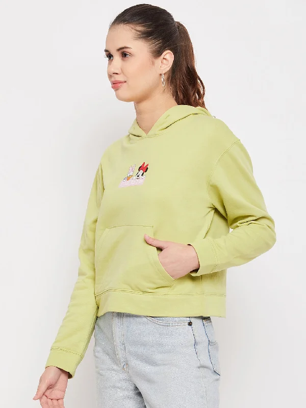 Madame Disney Character Print Neon Green Sweatshirt