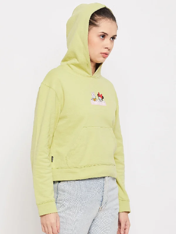 Madame Disney Character Print Neon Green Sweatshirt