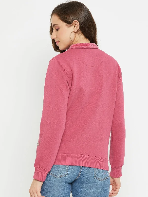 Madame Women Solid Mulberry Sweat-Shirt