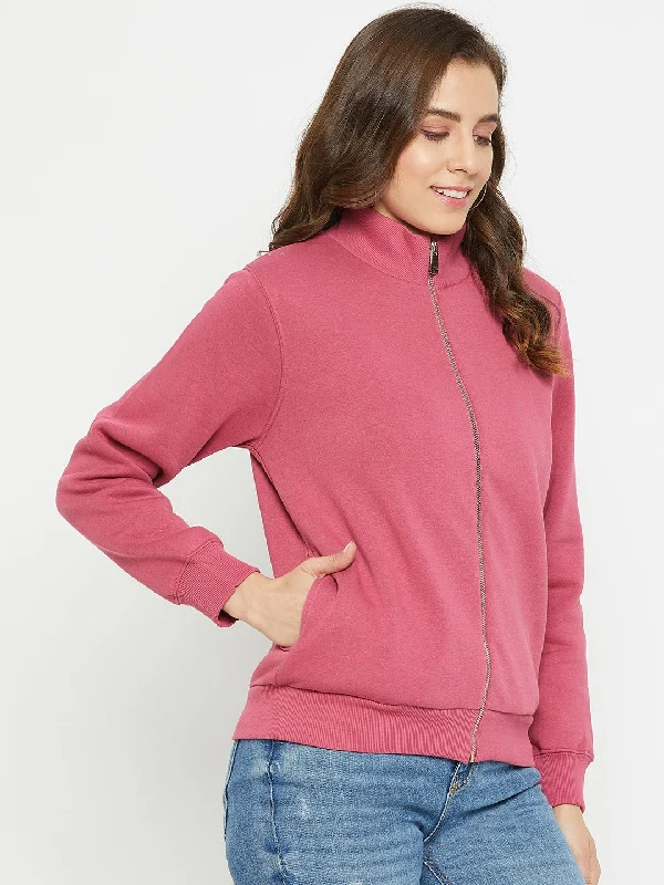 Madame Women Solid Mulberry Sweat-Shirt