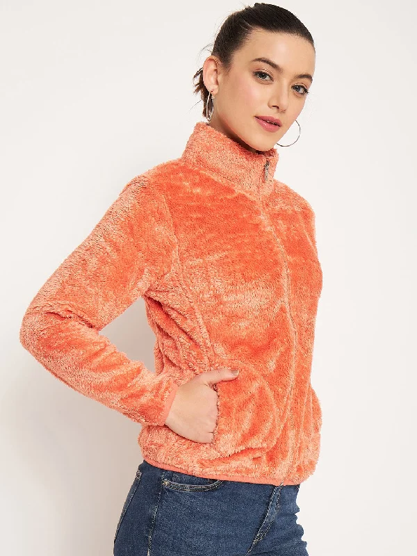 Madame Lightorange High Neck Sweatshirt