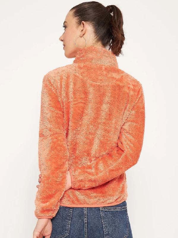 Madame Lightorange High Neck Sweatshirt