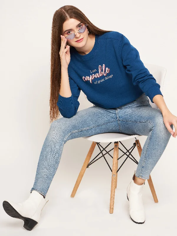 Madame Typographic Royal Blue Sweatshirt