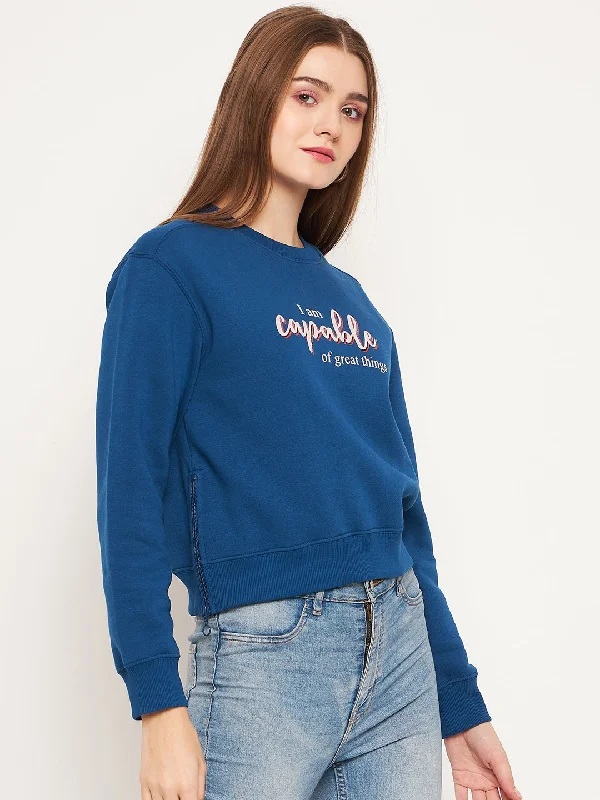 Madame Typographic Royal Blue Sweatshirt