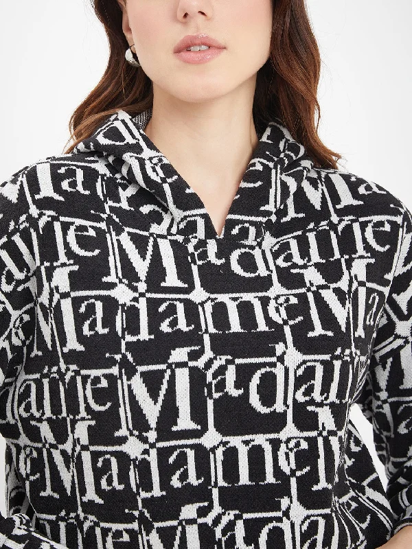 Madame Printed Black Sweatshirt