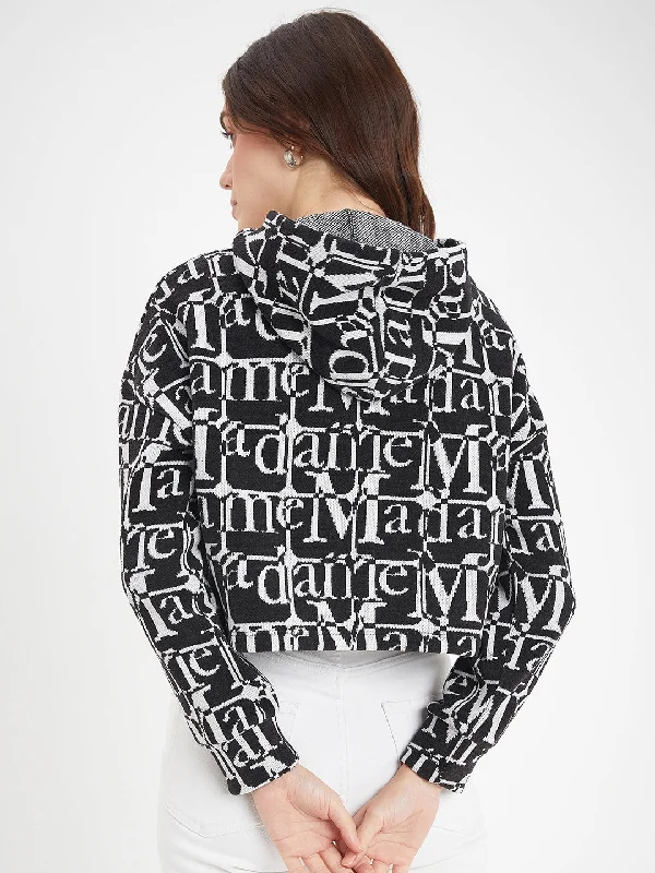 Madame Printed Black Sweatshirt