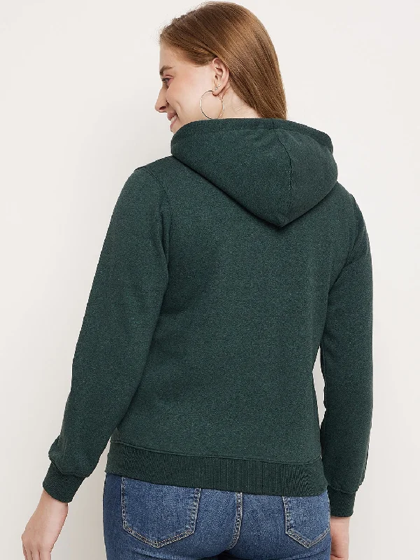 Madame Bottle Green Hood Neck Sweatshirt