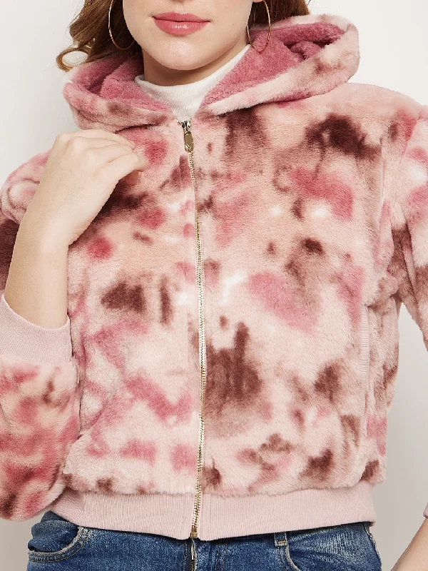 Madame Blush Fleece Tie-dye Hooded Sweatshirt