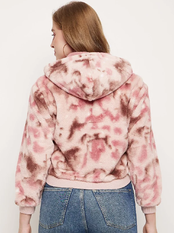 Madame Blush Fleece Tie-dye Hooded Sweatshirt