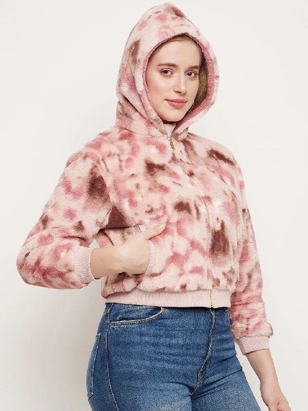 Madame Blush Fleece Tie-dye Hooded Sweatshirt