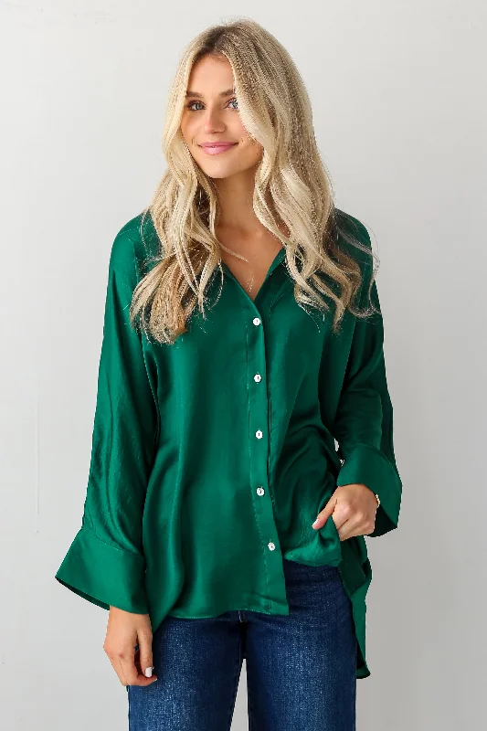 FINAL SALE - Marvelous Icon Satin Oversized Blouse