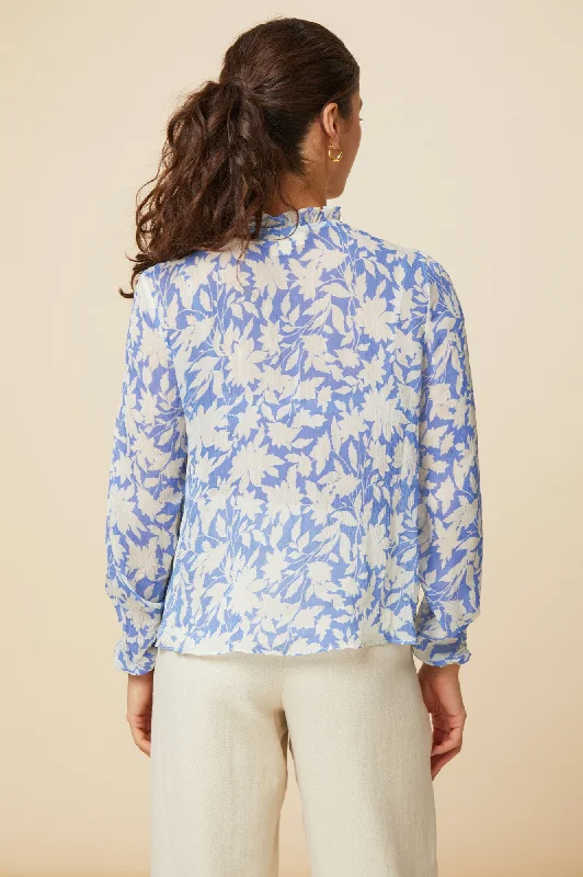 Noelle Blouse | Cornflower/Cream