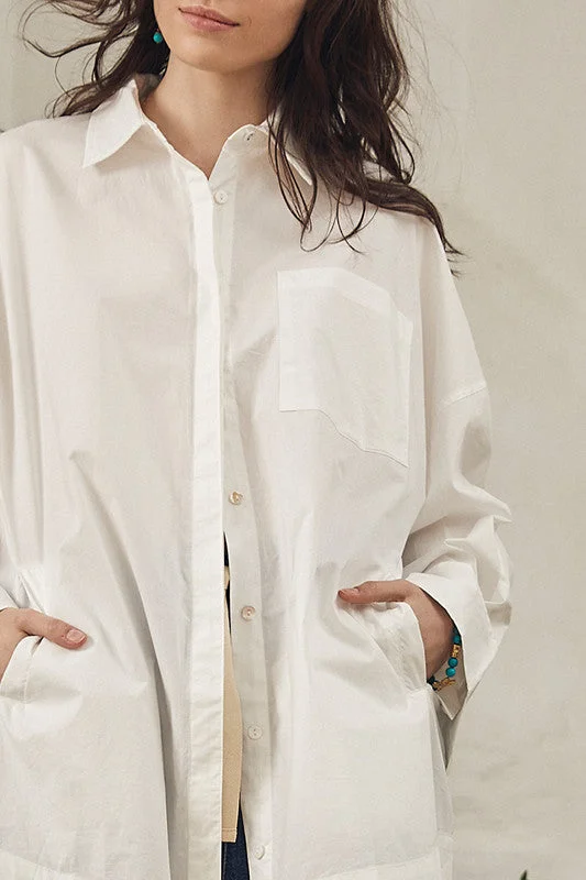 Oversized Long Sleeve Shirt - White