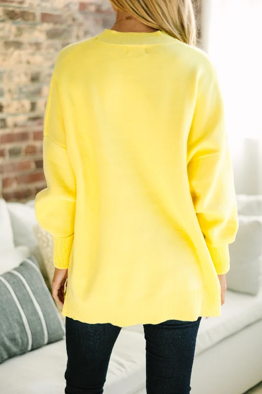 Perfectly You Yellow Mock Neck Sweater