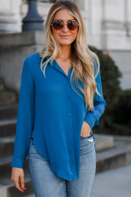 FINAL SALE - Posh Business Button-Up Blouse