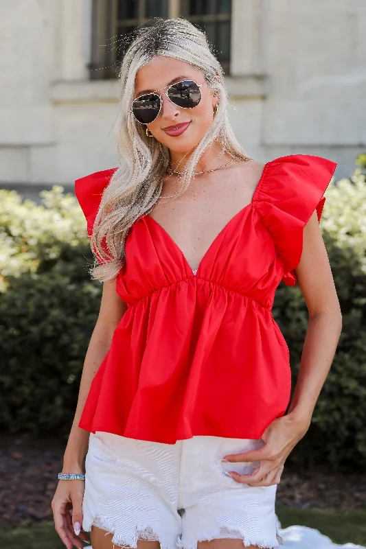 Profound Sweetness Red Blouse