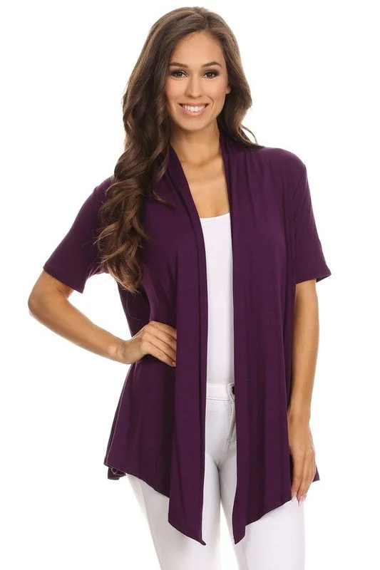 Short Sleeve Asymmetrical Cardigan