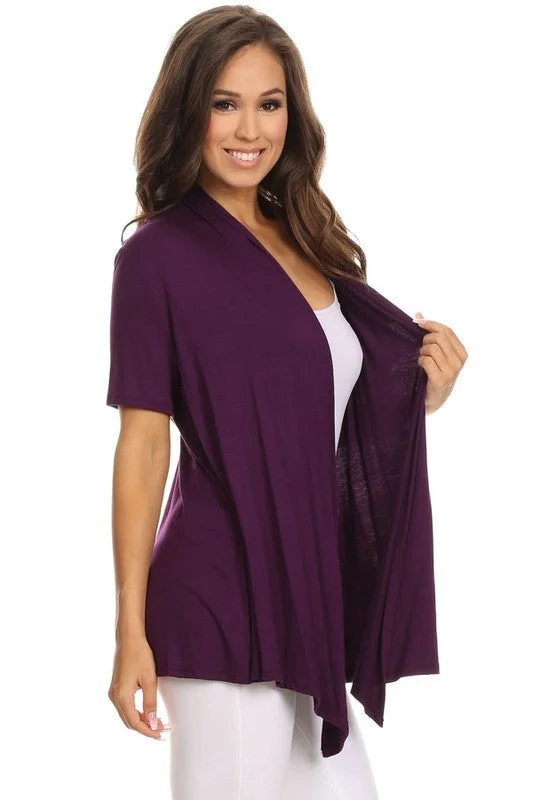 Short Sleeve Asymmetrical Cardigan