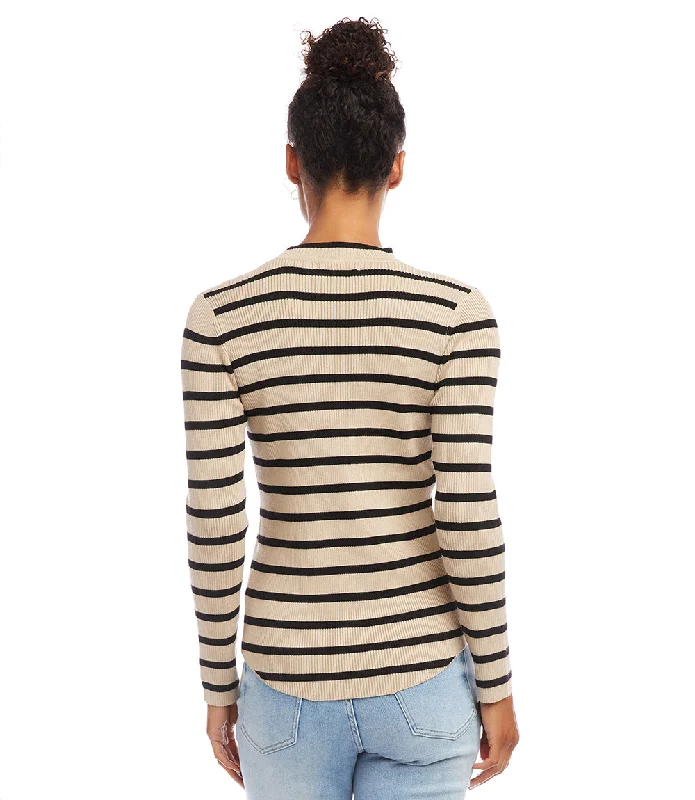 Stripe Shirttail Sweater