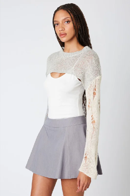 Two Tone Bolero Knit Sweater