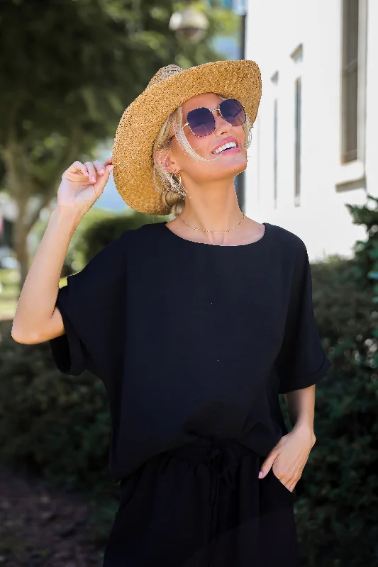 Unforgettable Beauty Black Blouse - DU DEAL