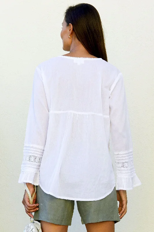 Valentina Embroidered Blouse | White