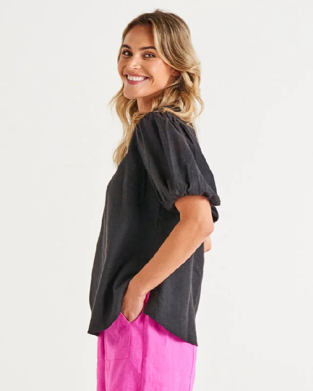 Betty Basics Alba Blouse Coal