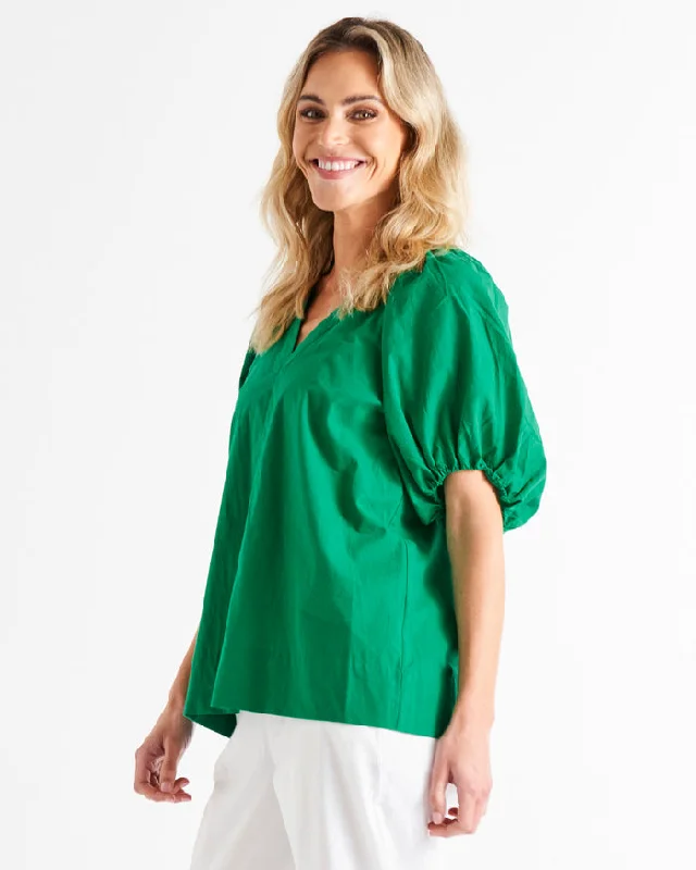 Betty Basics Juliet Blouse Holly Green