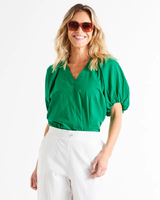 Betty Basics Juliet Blouse Holly Green