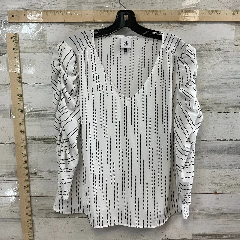 Black & White Blouse Long Sleeve Cabi, Size L