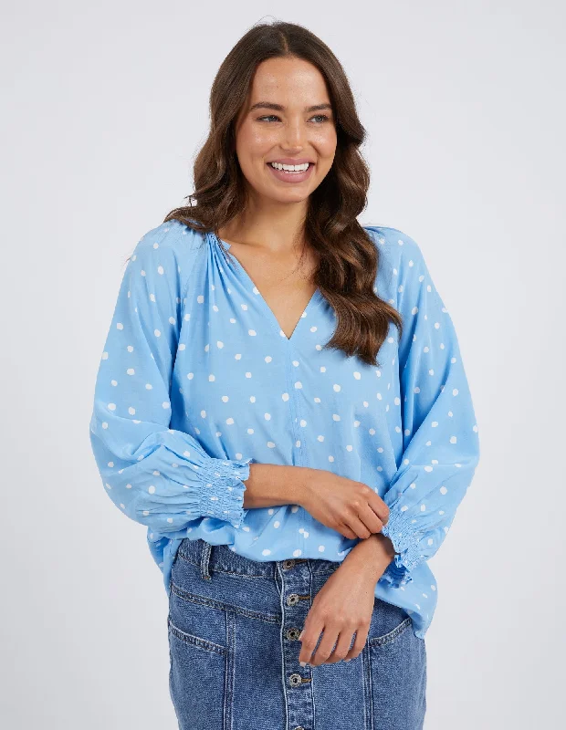 Elm Romy Spot Blouse Azure Blue Spot