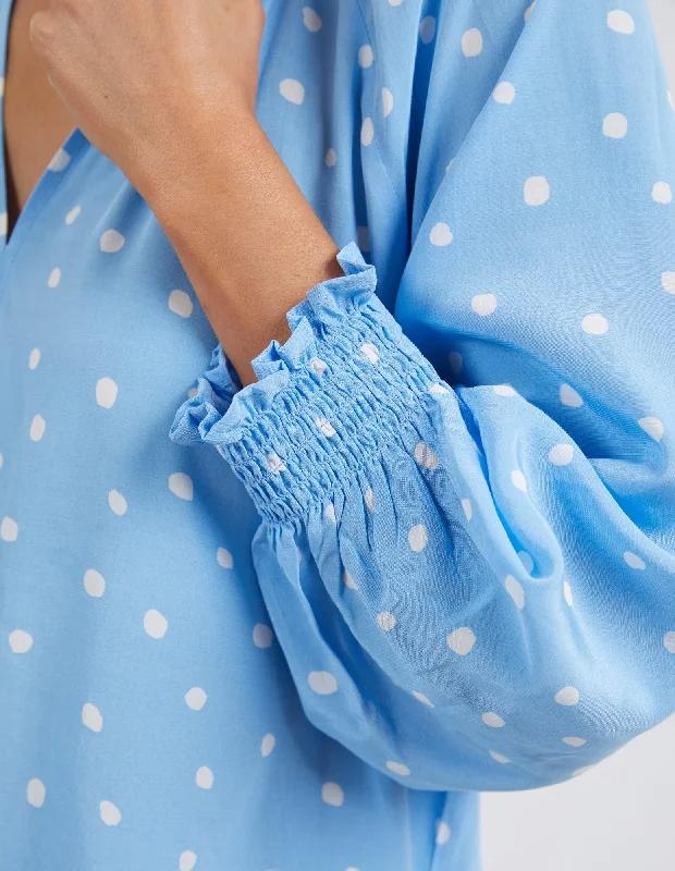 Elm Romy Spot Blouse Azure Blue Spot