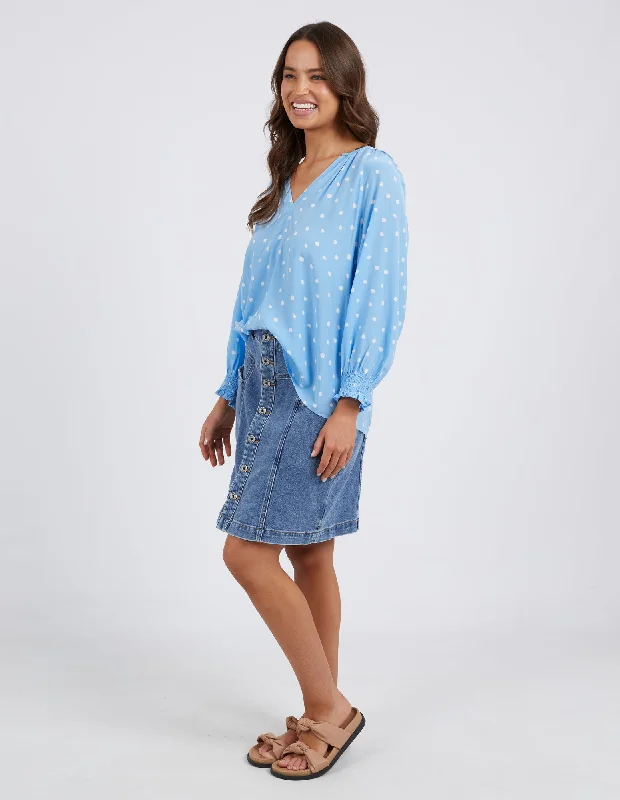 Elm Romy Spot Blouse Azure Blue Spot