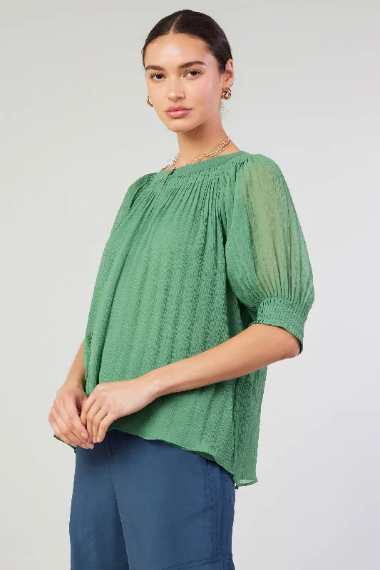 Pleated Cuff Blouse