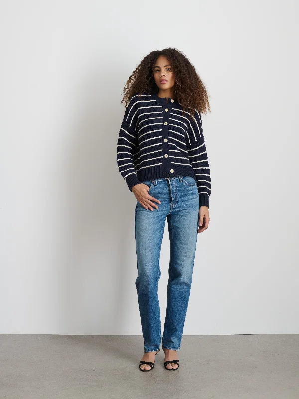 Nico Striped Cardigan in Cotton