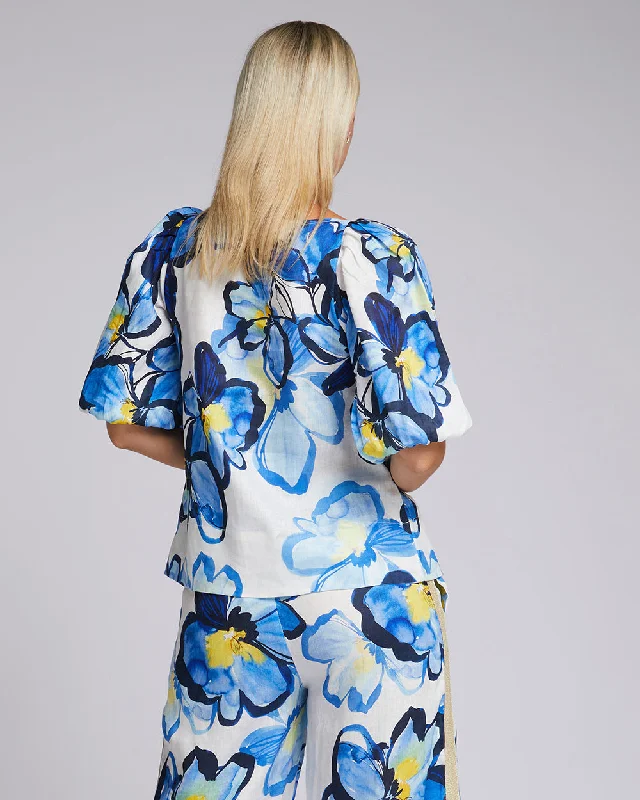 Azure Top - Iris Floral