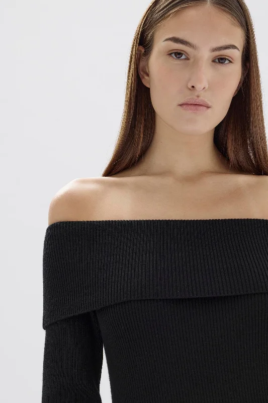 Cari Off-Shoulder Merino Wool Top