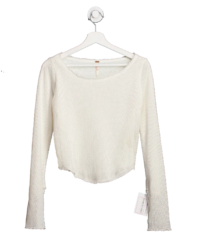 Free People Cream Beau Mesh Layering Top UK XS