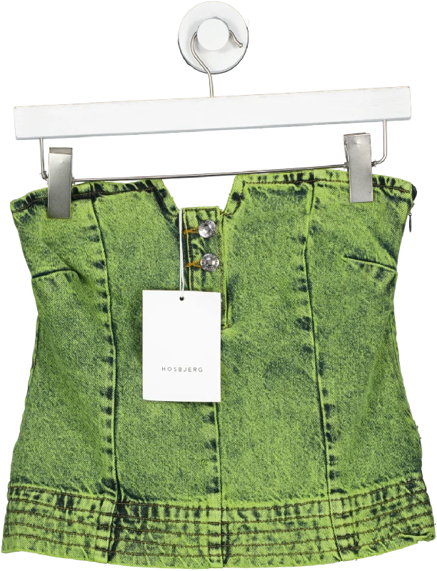 HOSBJERG Green Leah Acid Denim Top UK 8