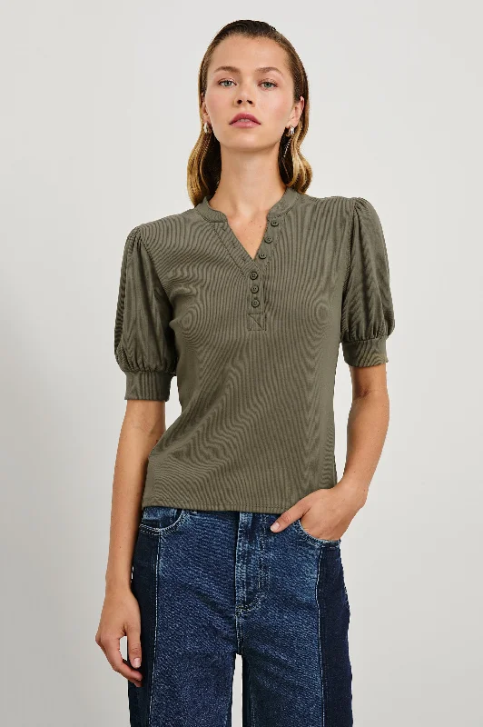 JEWEL TOP - WASHED OLIVE