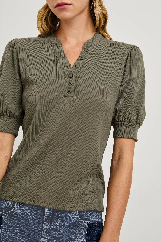 JEWEL TOP - WASHED OLIVE