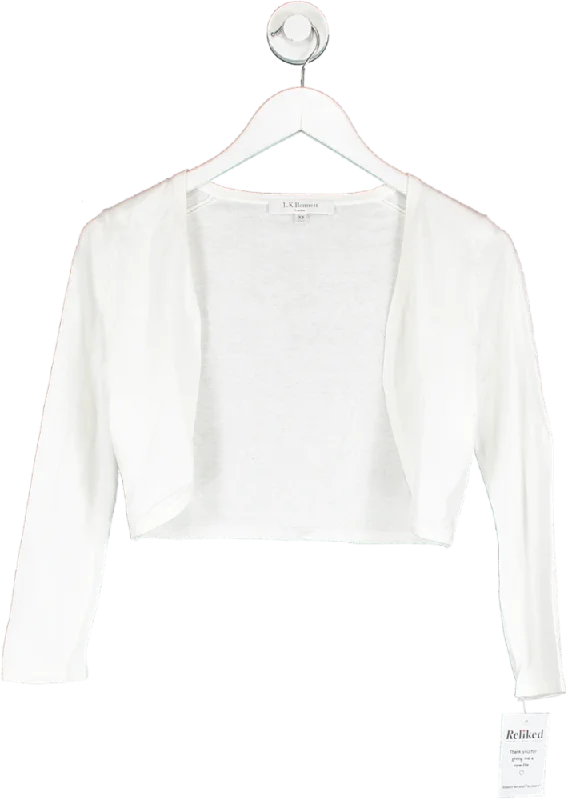 LK Bennett White Colarless Bolero UK XS