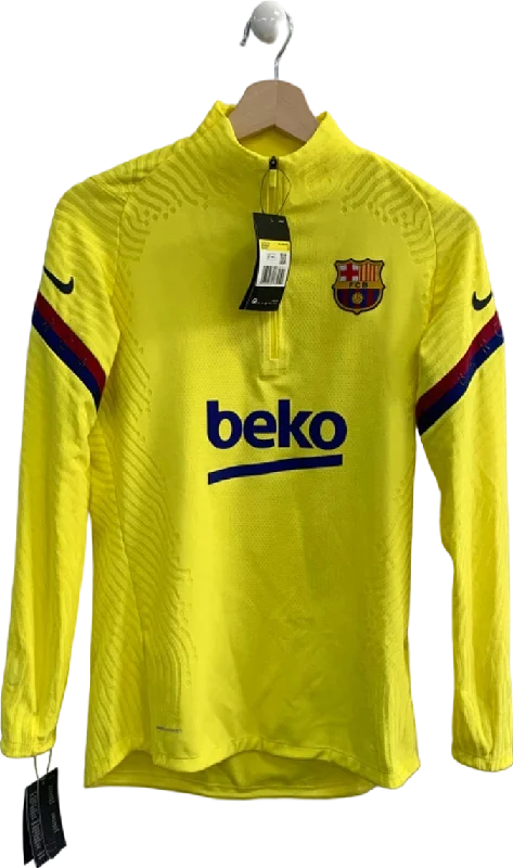 Nike Yellow FC Barcelona Women's Drill Top Small