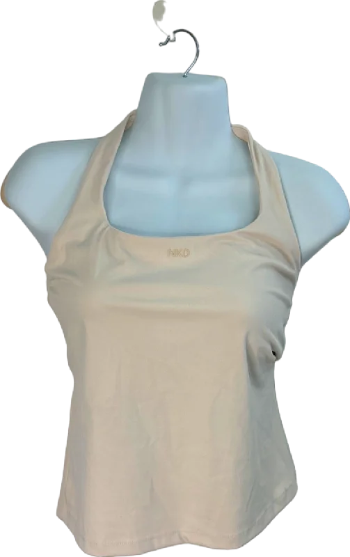 NKD Apparel Beige Halter Neck Top M